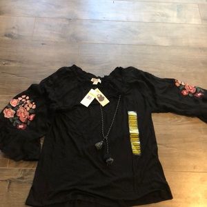 Black floral float top